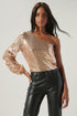 Moon Glow One Shoulder Sequin Top